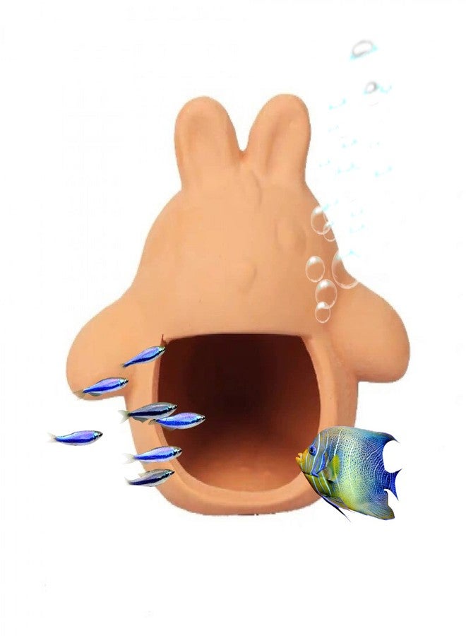 سايم حوض أسماك سايم، بيت أسماك سيراميكي على شكل كهف لطيف على شكل توتورو، مكان مثالي لاختباء الروبيان وأسماك السيكلد وتفريخها، ديكور احترافي لإخفاء الأسماك التي تدافع عن مناطقها. - Image 1