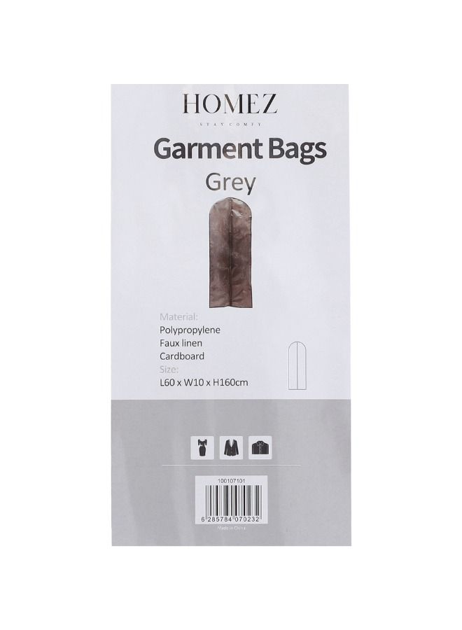 Homez HOMEZ FABRIC GARMENT BAG 60x10x160CM GREY - Image 1