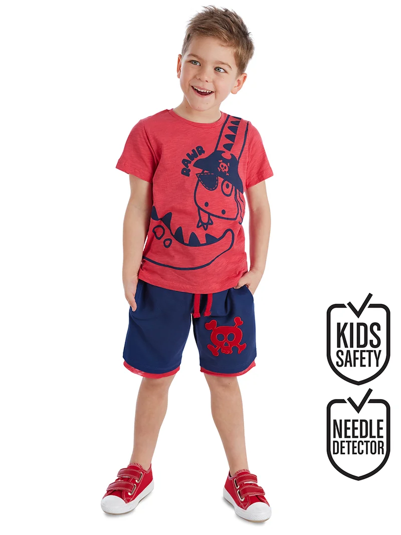 Denokids Pirate Dino Boy T-shirt&Shorts Set