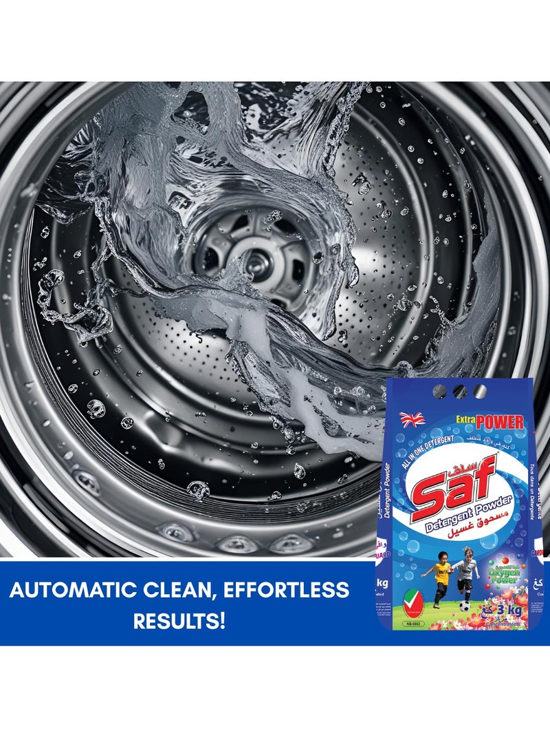 SAF Saf Detergent Powder Blue - 15kg | Powerful Stain Removal & Long-Lasting Freshness for All Laundry Types  - Image 4