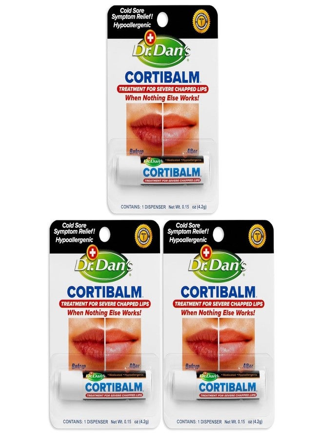 Dr. Dans Dr. Dan's Cortibalm -3 Pack -for Dry Cracked Lips - Healing Lip Balm for Severely Chapped Lips- Designed for Men, Women and Children - Image 1