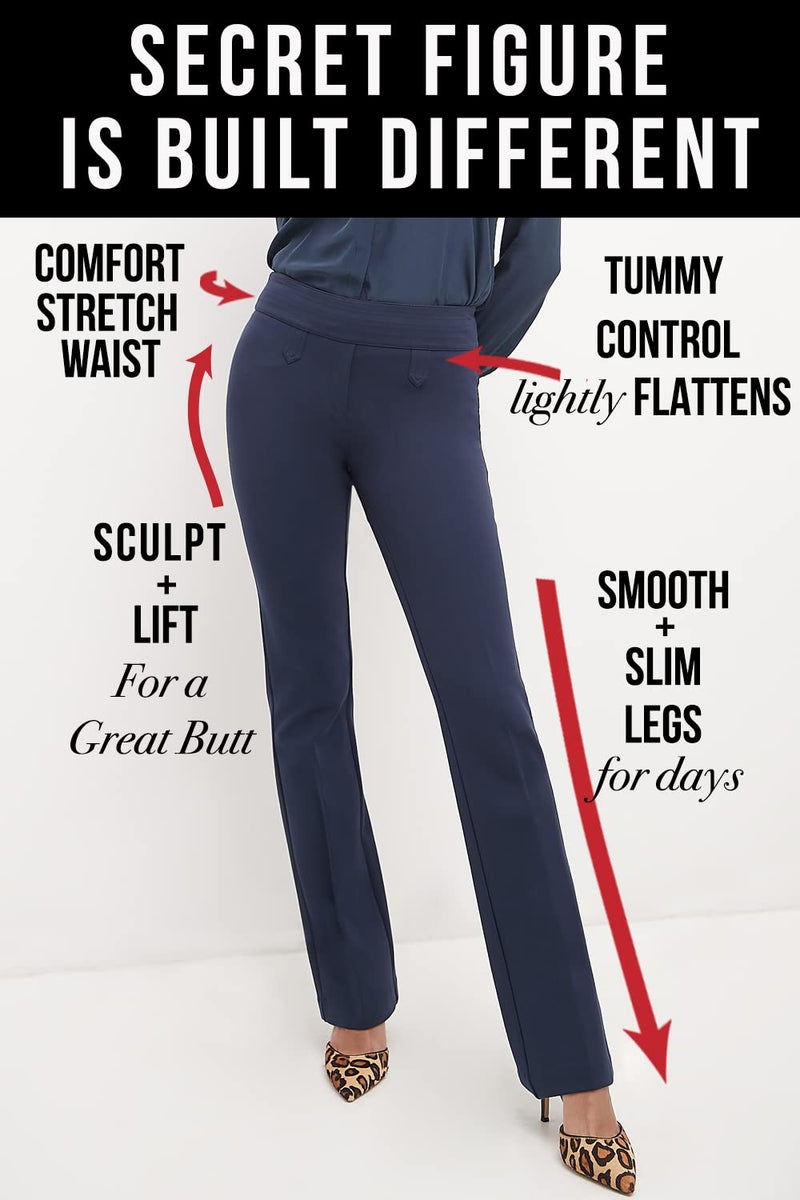 Rekucci Women's Secret Figure Pull-On Knit Bootcut Pant w/Tummy Control (18, Black) - Image 4