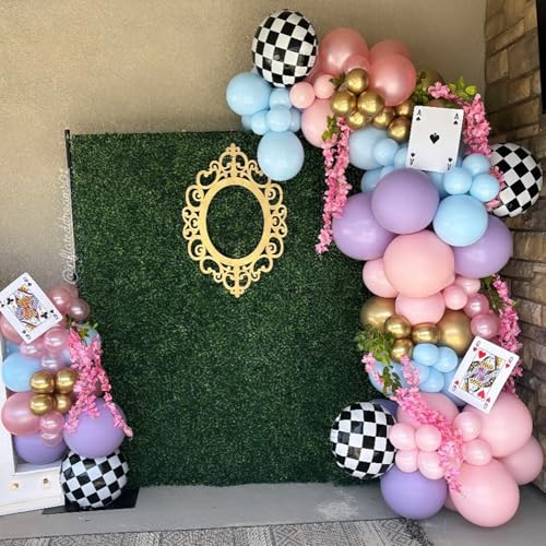 UAEYW 159Pcs Wonderland Balloon Arch Garland Kit Wonderland 1st Birthday Party Decorations Pastel Pink Blue Purple Metallic Gold Balloons for Onederland Baby Shower Garden Tea Party Spring Supplies - Image 4