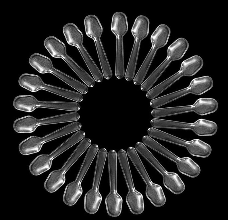Quupy 500 Count Heavy Disposable Plastic Spoons - 3 Inch Clear Mini Tasting Spoons Small Taster Spoons For Frozen Dessert Supplies Food Ice Cream Spices Sampling Flatware Appetizer - Image 2