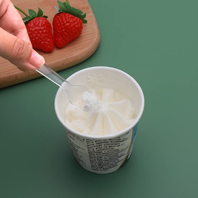 Quupy 500 Count Heavy Disposable Plastic Spoons - 3 Inch Clear Mini Tasting Spoons Small Taster Spoons For Frozen Dessert Supplies Food Ice Cream Spices Sampling Flatware Appetizer - Image 5