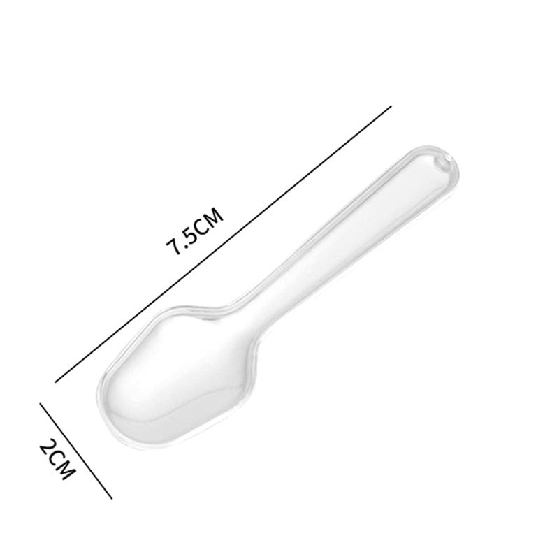 Quupy 500 Count Heavy Disposable Plastic Spoons - 3 Inch Clear Mini Tasting Spoons Small Taster Spoons For Frozen Dessert Supplies Food Ice Cream Spices Sampling Flatware Appetizer - Image 3