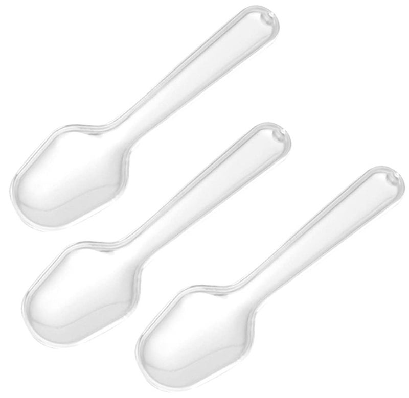 Quupy 500 Count Heavy Disposable Plastic Spoons - 3 Inch Clear Mini Tasting Spoons Small Taster Spoons For Frozen Dessert Supplies Food Ice Cream Spices Sampling Flatware Appetizer - Image 1