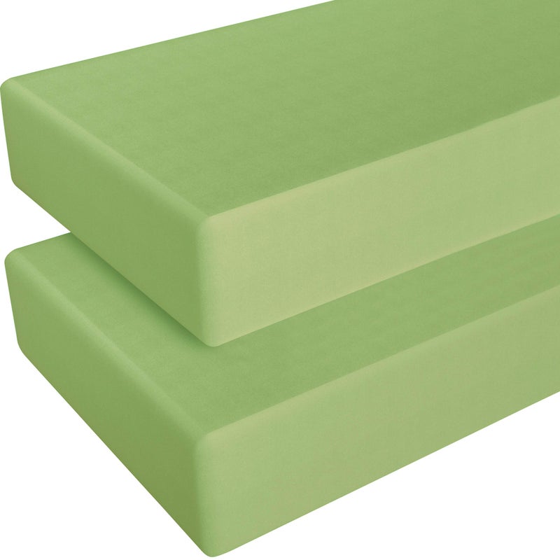 NTBAY 2 Pack 100 Brushed Microfiber Fitted Crib Sheet Super Soft and Cozy 28x52 Crib Sheet for Standard Crib and Toddler Mattresses Boys Girls Unisex Green 28x52 Inches
