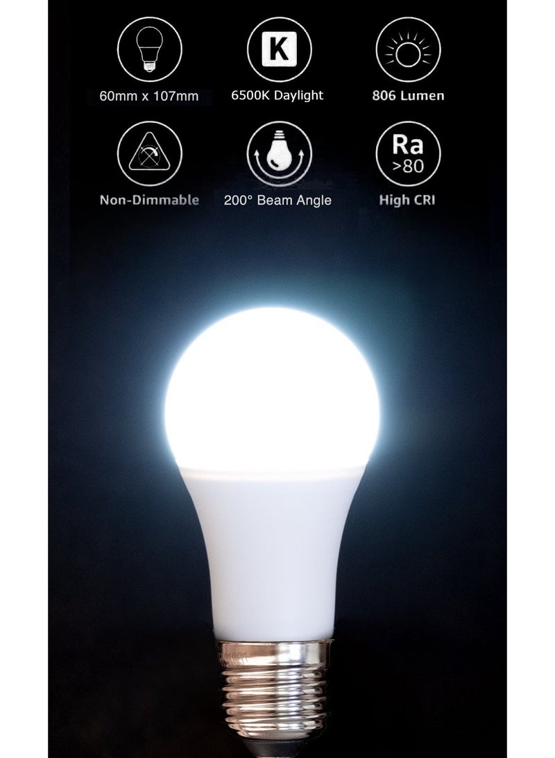 OSRAM مصباح LED من أوسرام 8 واط ضوء النهار 6500 كلفن، قاعدة E27، 806 لومن - عبوة من 10 - Image 2