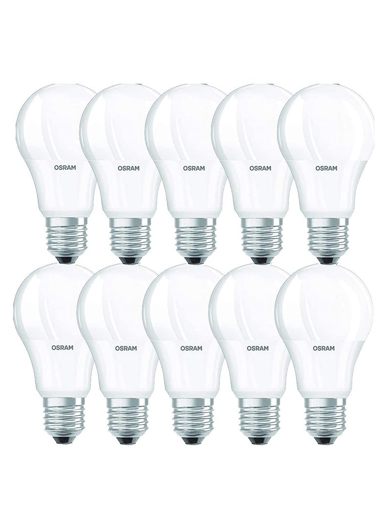 OSRAM مصباح LED من أوسرام 8 واط ضوء النهار 6500 كلفن، قاعدة E27، 806 لومن - عبوة من 10 - Image 1
