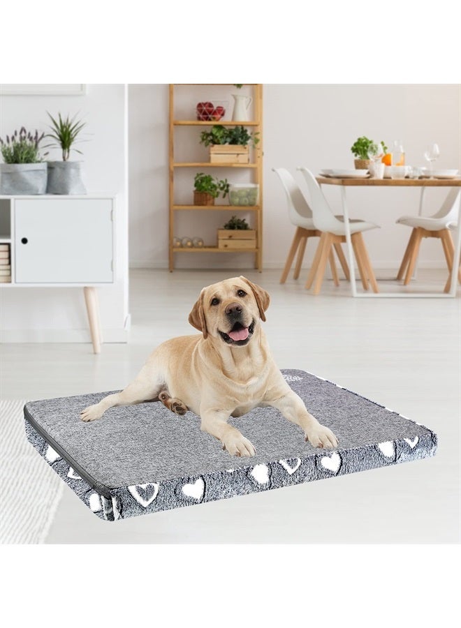 VANKEAN Dog Crate Mat Reversible Cool and Warm, Stylish Dog Bed for Crate with Waterproof Inner Linings and Removable Machine Washable Cover, Firm Support Dog Pad for Small to XX-Large Dogs, Grey - Image 2