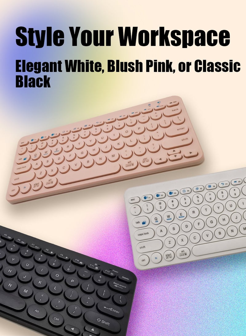 linkship Portable Bluetooth Keyboard – Slim Wireless Keyboard for iPad, Windows, Android – Compact & Lightweight – Bluetooth 5.0 – Battery Powered (Black)  - Image 5