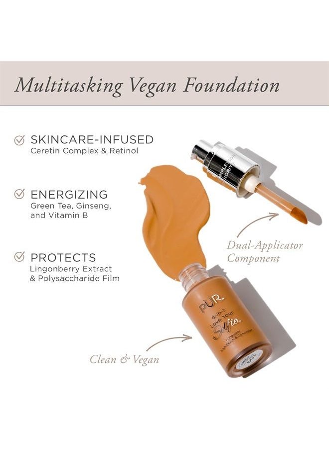 PÜR MINERALS - 4-in-1 Love Your Selfie Longwear Foundation & Concealer, Full Coverage Liquid Foundation, Hydrating Formula, Cruelty Free - Image 1