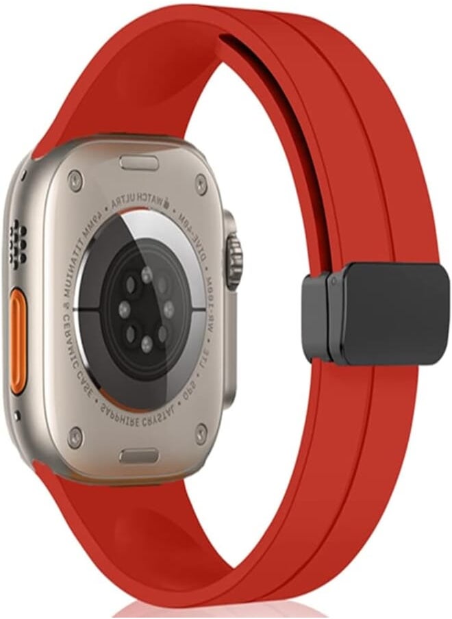 KONAFEI - KONAFEI Compatible with Apple Watch Band 49mm 45mm 44mm 42mm 41mm 40mm 38mm iWatch Ultra Series 8/7/SE/6/5/4/3/2/1, Soft Silicone Magnetic Buckle Sport Replacement Straps for Women Men - Image 1