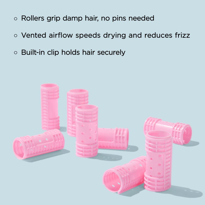 Diane Snap-On Magnetic Rollers Pack of 8 Hair Curlers for Women and Girls, Small, Diameter, Pink, D4719, 8 Count (Pack of 1) - Image 2