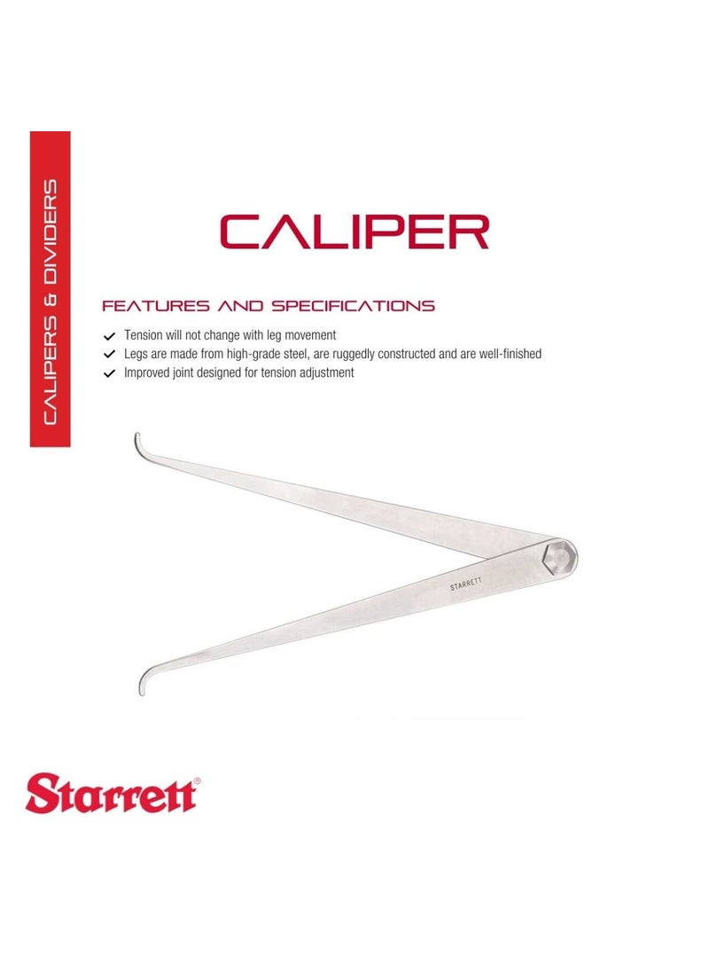 Starrett Starrett Caliper with HighGrade Steel Legs and Improved Joint Design for Tension Adjustment  12 Size and Capacity FirmJoint Type Flat Leg Style  2712  - Image 2