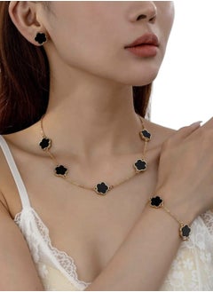 Generic European and American Style Fashion Plant Inspired Necklace Bracelet Earrings Set 4 Piece Set  - Image 1