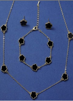 Generic European and American Style Fashion Plant Inspired Necklace Bracelet Earrings Set 4 Piece Set  - Image 4