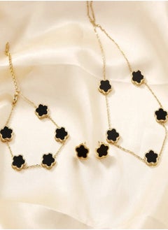 Generic European and American Style Fashion Plant Inspired Necklace Bracelet Earrings Set 4 Piece Set  - Image 3
