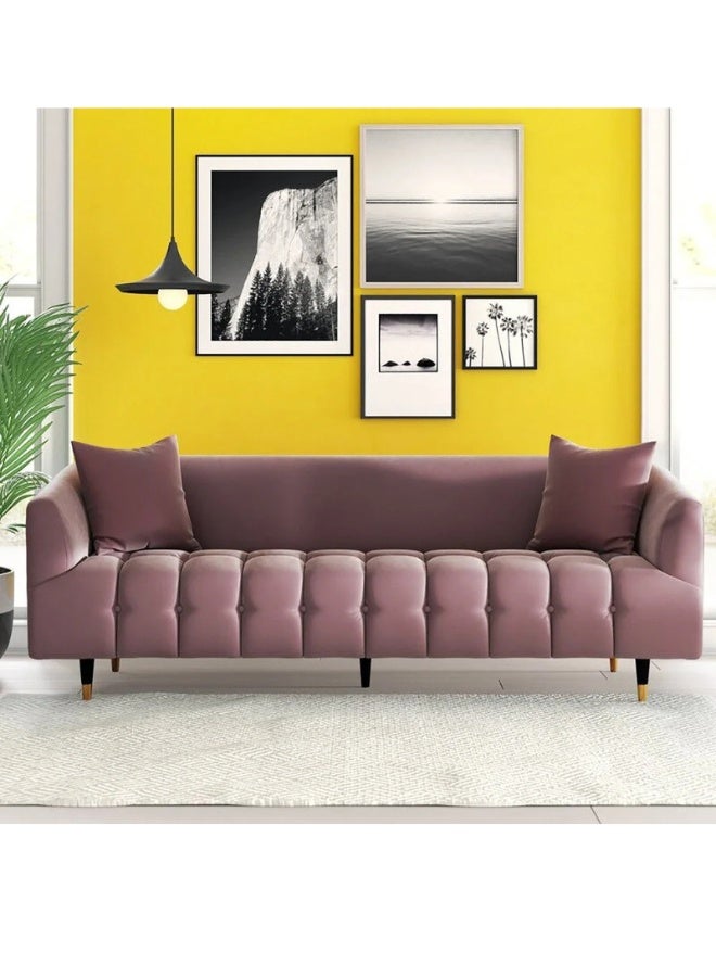 كستم ديكو أريكة داجنهام المخملية ذات الذراع الدائرية - أريكة مُنجدة مُخصصة لغرفة المعيشة، بتصميم أنيق وراحة فائقة - Image 1