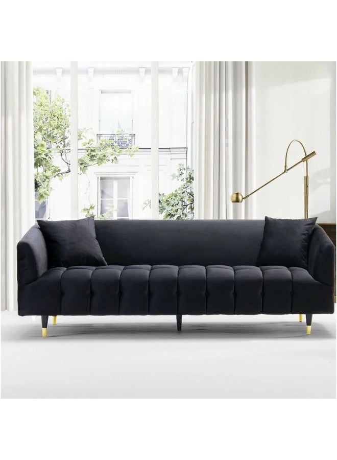 كستم ديكو أريكة داجنهام المخملية ذات الذراع الدائرية - أريكة مُنجدة مُخصصة لغرفة المعيشة، بتصميم أنيق وراحة فائقة - Image 5