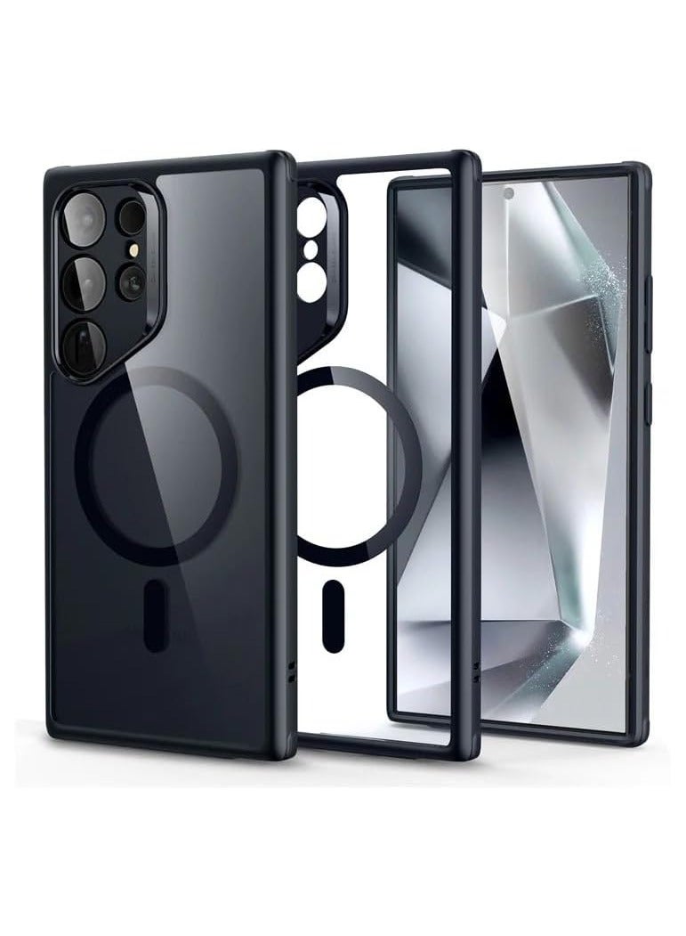 ESR Classic Hybrid Case (HaloLock), Compatible With Samsung Galaxy S25 Ultra – Clear Black With Black Frame – MagSafe Compatible – MilGrade Protection - Black/Clear - Image 3