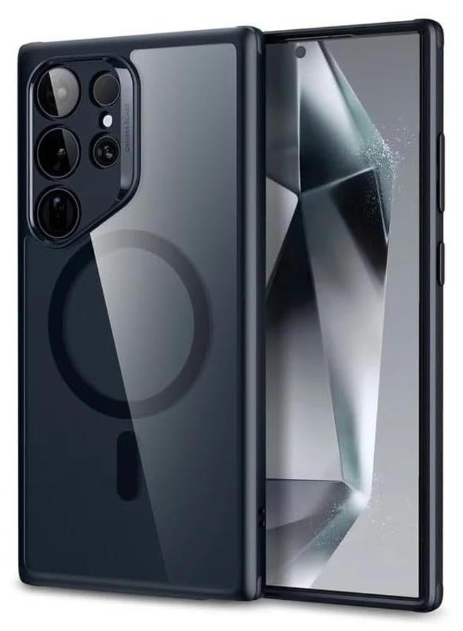 ESR Classic Hybrid Case (HaloLock), Compatible With Samsung Galaxy S25 Ultra – Clear Black With Black Frame – MagSafe Compatible – MilGrade Protection - Black/Clear - Image 1