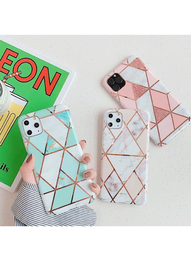 S-TOP Case For iPhone 11 Plating Colorful Geometric Pattern Mosaic Marble TPU Mobile Phone Case - Image 3