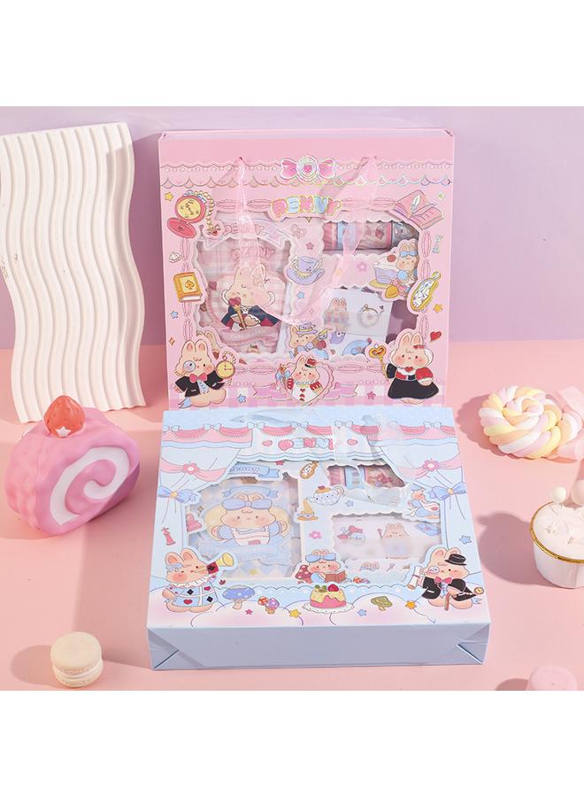 Bluejw A6 Hand Account Gift Box Suit Fat Nini Series Cute Cartoon Girl's Heart Notebook Tape Sticker Gift Box Suit - Image 1