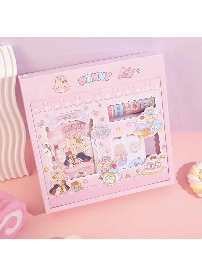 Bluejw A6 Hand Account Gift Box Suit Fat Nini Series Cute Cartoon Girl's Heart Notebook Tape Sticker Gift Box Suit - Image 4