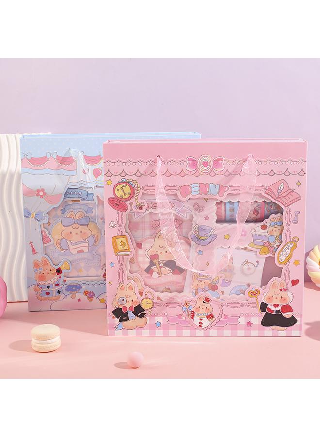 Bluejw A6 Hand Account Gift Box Suit Fat Nini Series Cute Cartoon Girl's Heart Notebook Tape Sticker Gift Box Suit - Image 2