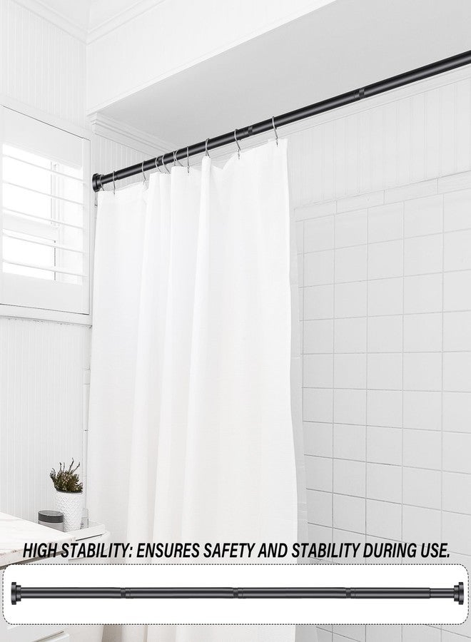 Suranew 25-38" Black Heavy Duty Spring Tension Shower Curtain Rod, No Drill Stainless Steel Rust-Resistant Adjustable Bathroom/Closet Rod with Non-Slip Pads - Image 3