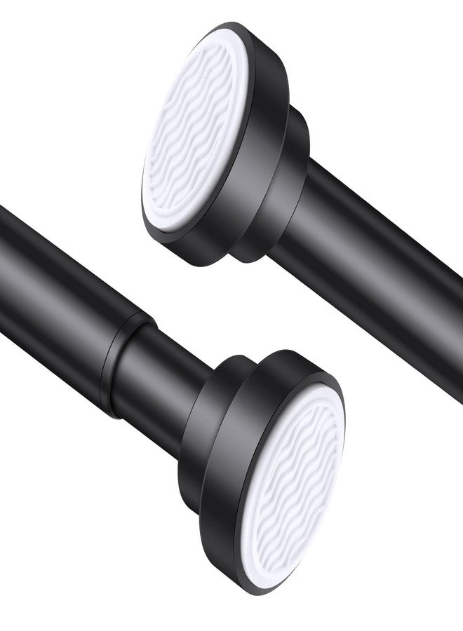 Suranew 25-38" Black Heavy Duty Spring Tension Shower Curtain Rod, No Drill Stainless Steel Rust-Resistant Adjustable Bathroom/Closet Rod with Non-Slip Pads - Image 1