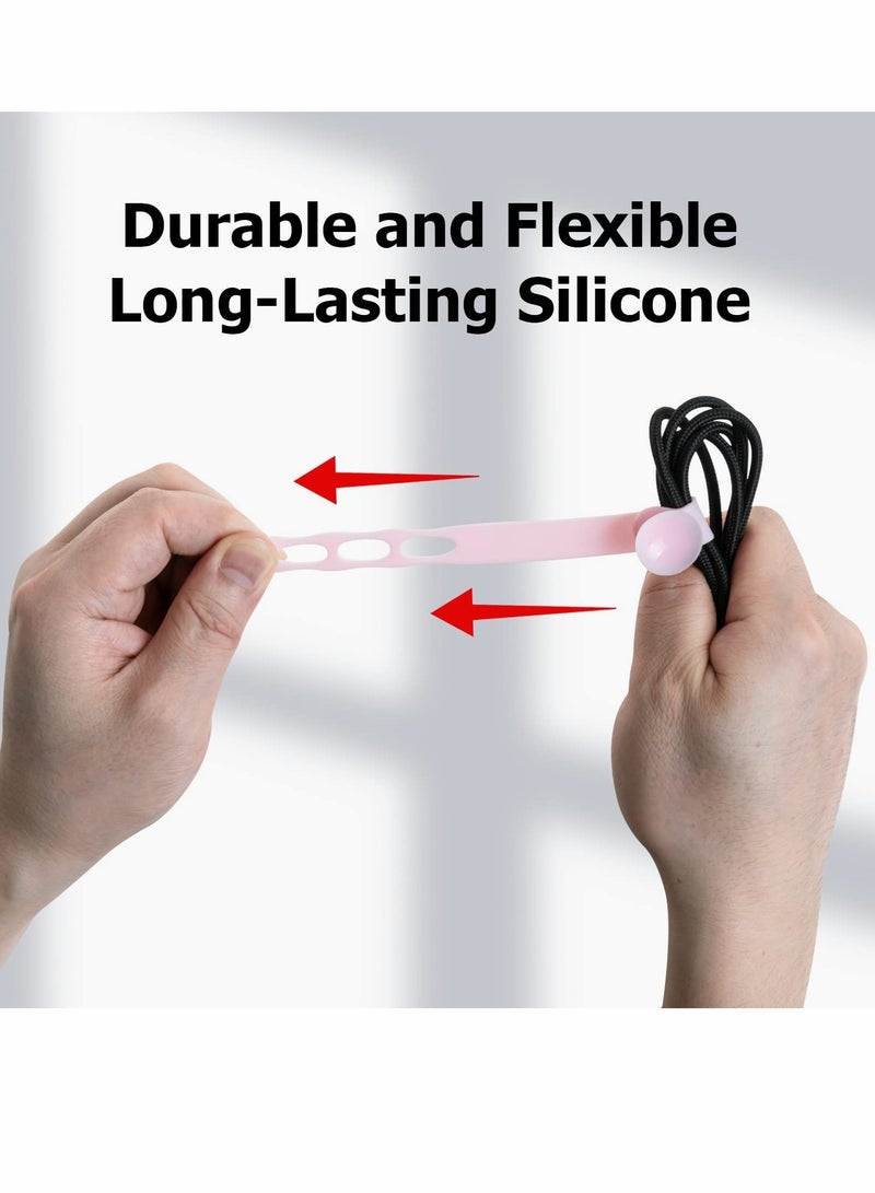إسكدنيا Silicone Cable Ties, 16Pcs Reusable Cord Organizer with Suction Cup - Image 4