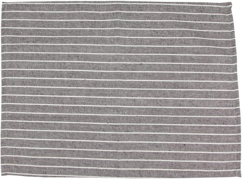 INFEI Brown Striped Linen Cotton Dinner Cloth Napkins  Set of 12 40 x 30 cm  for Events  Home Use Brown - Image 5