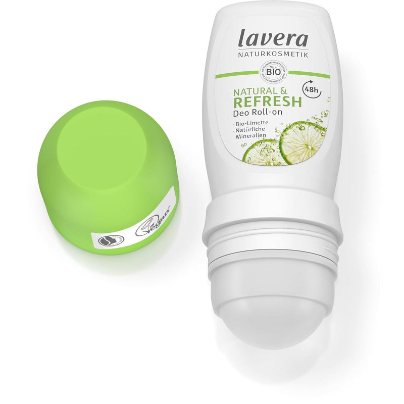 lavera Deo Roll-On Natural & Refresh - Roll On Deodorant for 48h Protection - with Natural Minerals & Lime - Aluminum Free - PETA Certified - Vegan - Made in Germany - 1.7 Fl Oz - Image 2