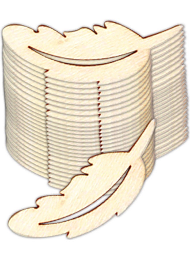 NIBEMINENT 25-Piece Wooden Feather Photo Album Decoration Yellow ‎6x5.2x2.2cm - Image 5