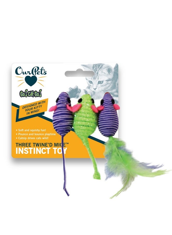 Our Pets OurPet's Three Twined Mice Catnip Toys for Indoor Cats - Image 3