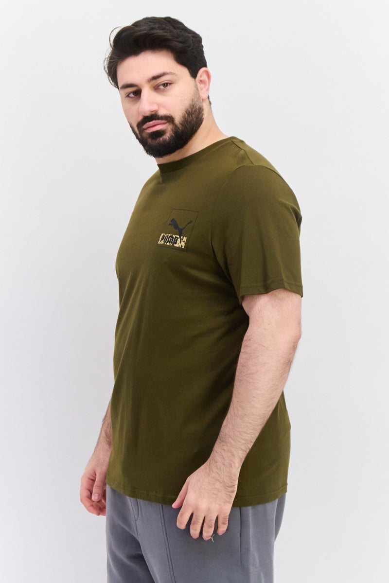 PUMA Men Sportswear Fit Brand Logo Training T-Shirt, Olive - Image 3
