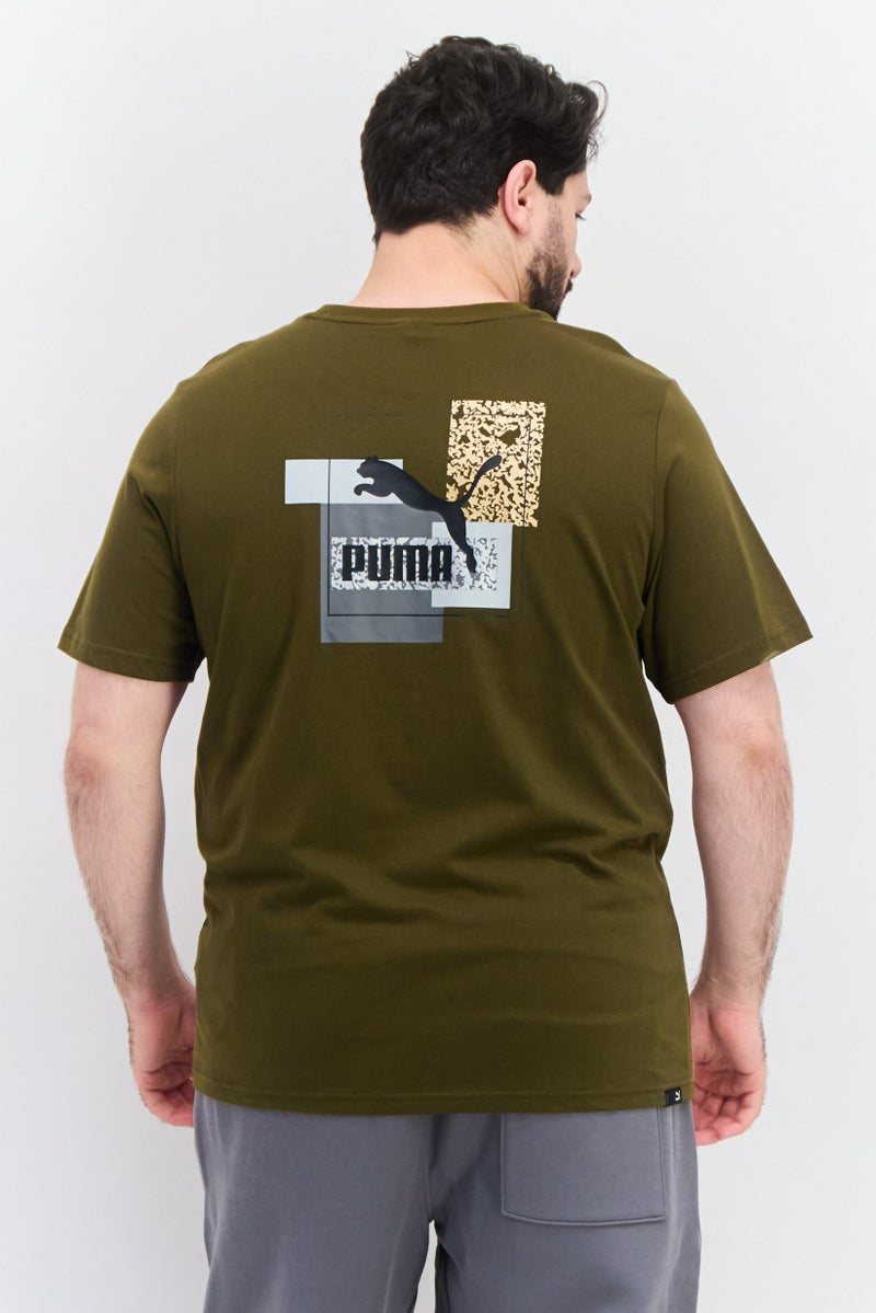 PUMA Men Sportswear Fit Brand Logo Training T-Shirt, Olive - Image 4