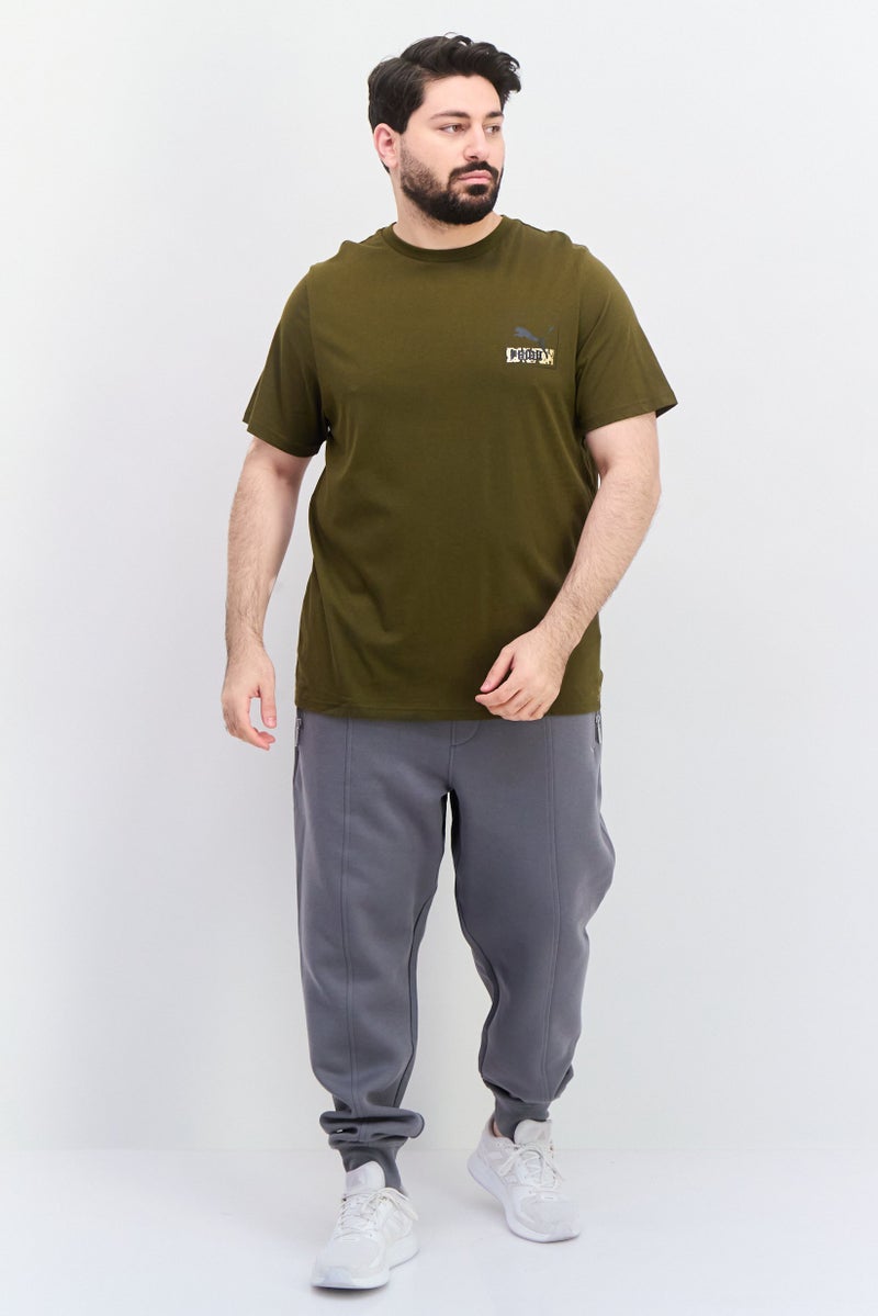 PUMA Men Sportswear Fit Brand Logo Training T-Shirt, Olive - Image 2