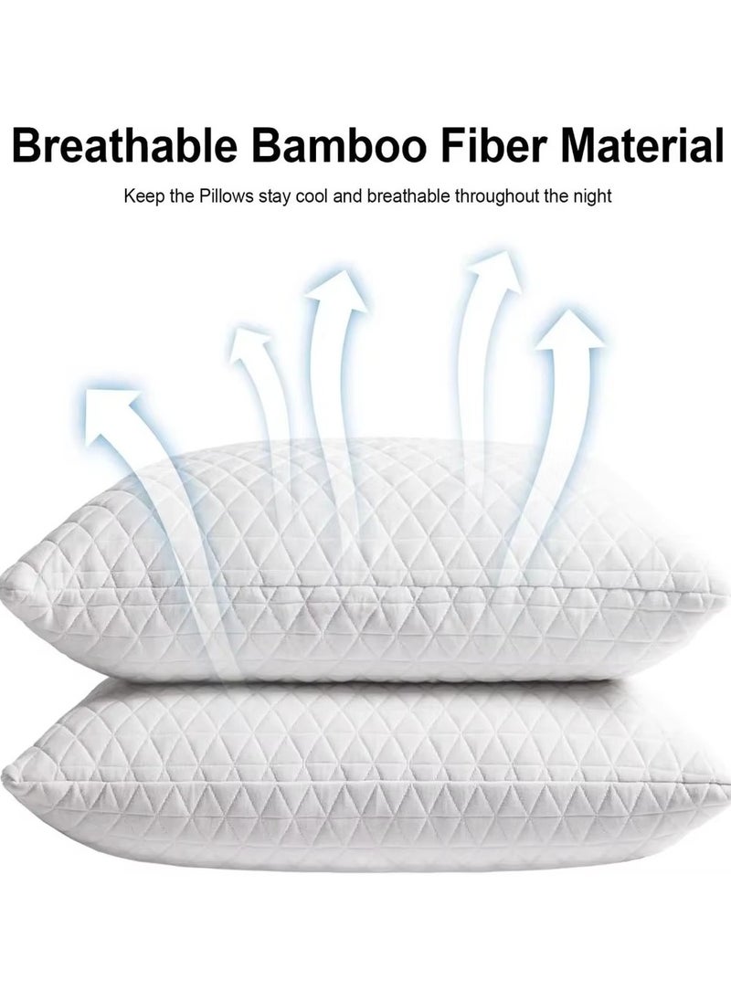 Beauenty 2PCS Shredded Sponge Feather Silk Pillow Core Bamboo Fiber Slow Rebound Pillow  - Image 2