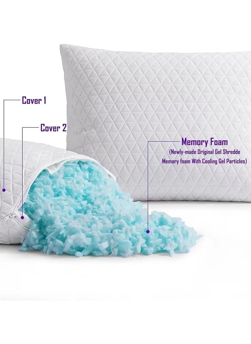 Beauenty 2PCS Shredded Sponge Feather Silk Pillow Core Bamboo Fiber Slow Rebound Pillow  - Image 4