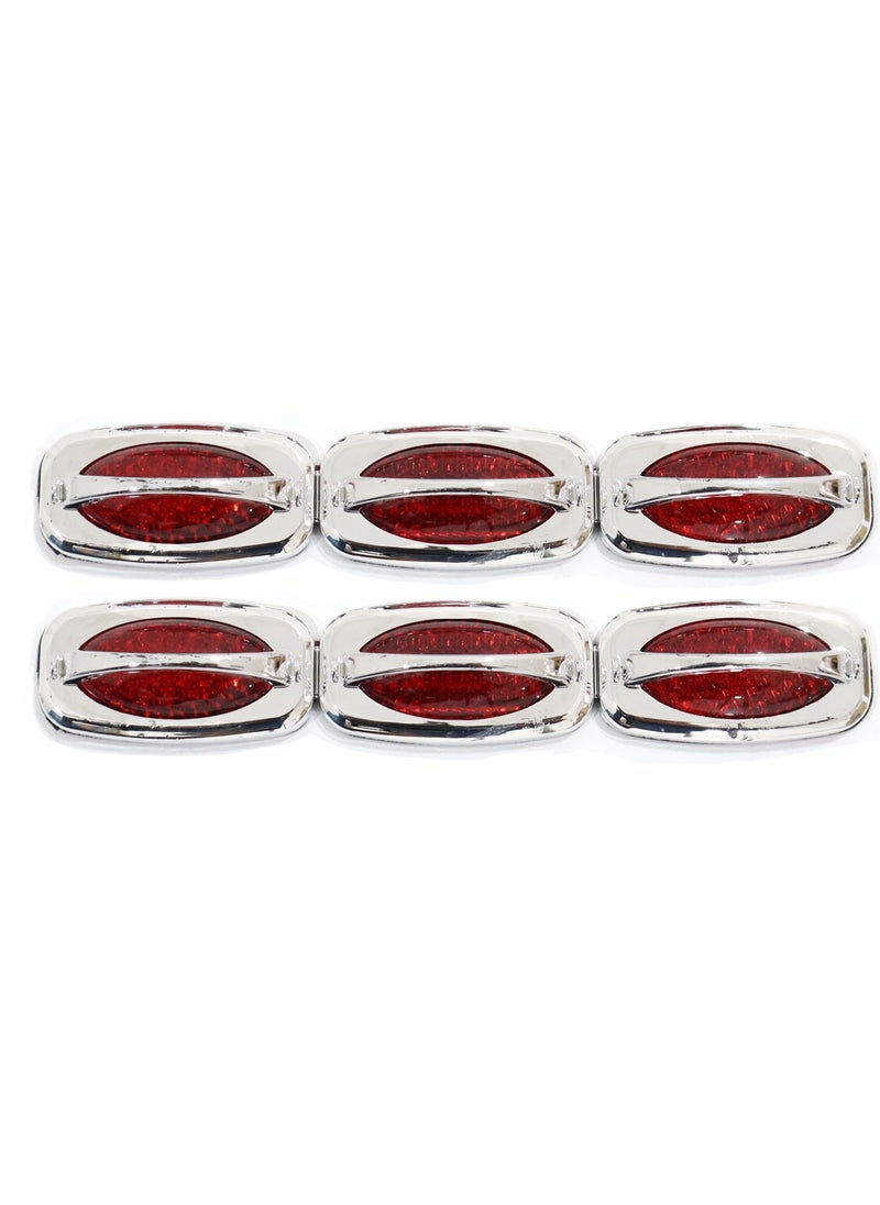 Al Khateeb Universal Car Door Protectors Bump Stop Door Edge Guard Strip Dent Reflectors Clip, Chrome Base 