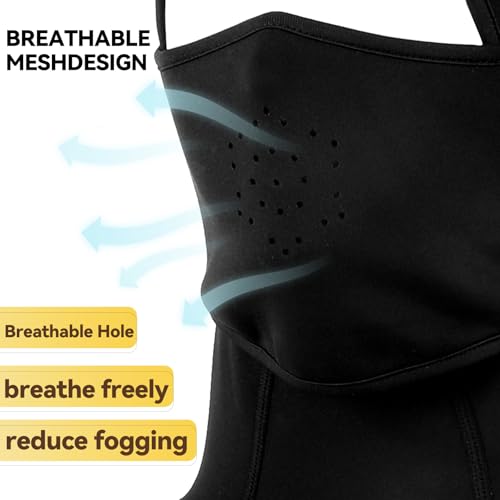 CYNROFVEN Kids Balaclava Ski Mask- Thermal Fleece Full Face Cover Winter Balaclava with Movable Face Part for Skiing Skating Cycling Black - Image 2
