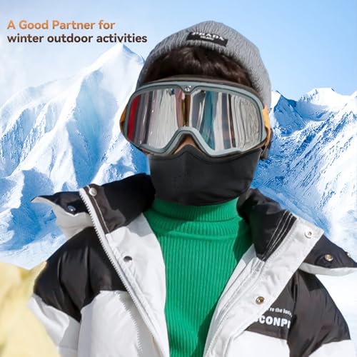 CYNROFVEN Kids Balaclava Ski Mask- Thermal Fleece Full Face Cover Winter Balaclava with Movable Face Part for Skiing Skating Cycling Black - Image 4
