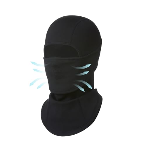CYNROFVEN Kids Balaclava Ski Mask- Thermal Fleece Full Face Cover Winter Balaclava with Movable Face Part for Skiing Skating Cycling Black - Image 1