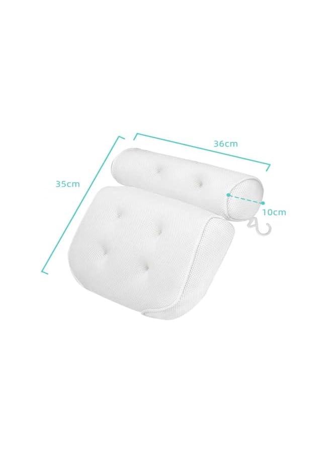 SKY-TOUCH Bath Pillow Bathtub Anti-Slip Headrest for Head, Neck and Shoulder Support, Bath Pillow Fits All Bathtub, Hot Tub and Home Spa - Image 2