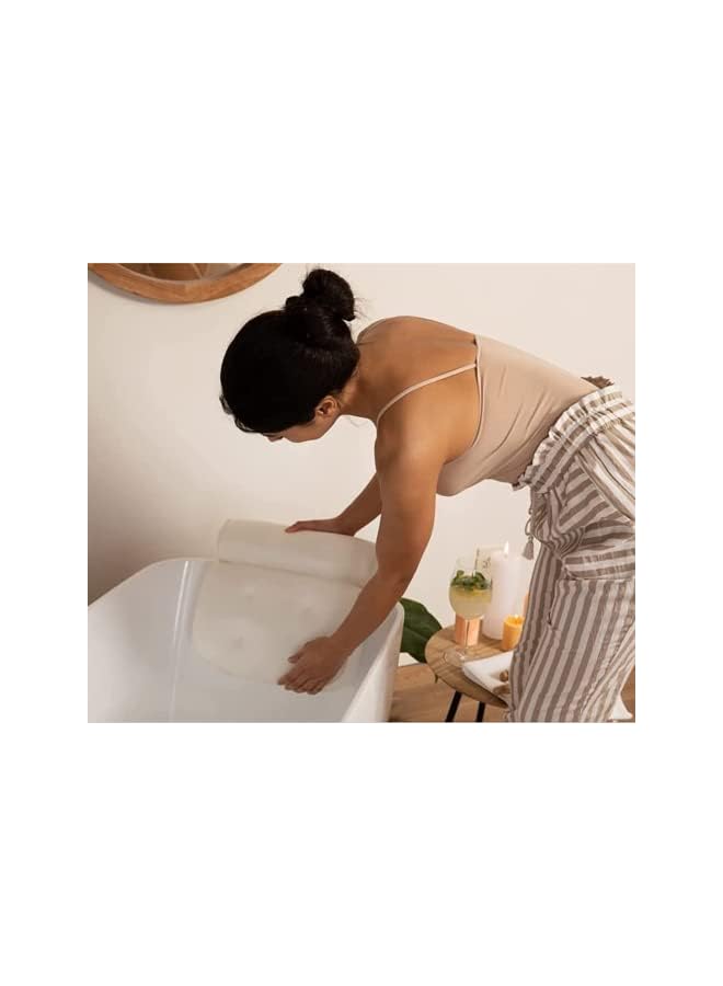 SKY-TOUCH Bath Pillow Bathtub Anti-Slip Headrest for Head, Neck and Shoulder Support, Bath Pillow Fits All Bathtub, Hot Tub and Home Spa - Image 4