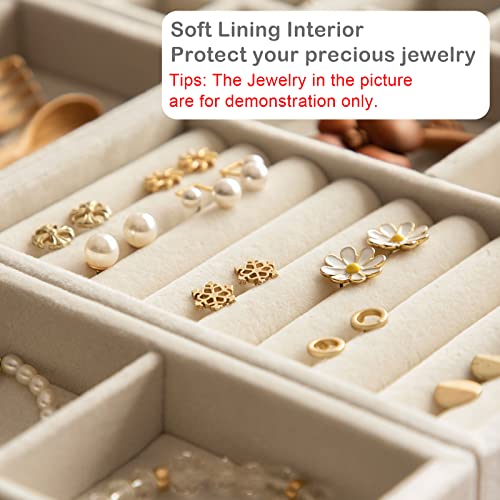 CDBOVID 4-Set Jewelry Organizer for Drawer, Stackable Velvet Jewelry Trays with Removable Dividers, Earring and Necklace Holder for Dresser, Perfect as a Vanity Tray for Women - Image 2